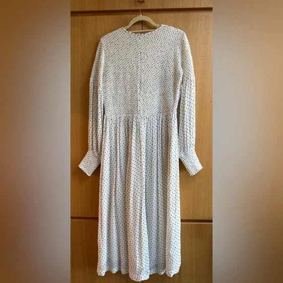 Ganni White and Black “Rometty” Polka Dot Dress, size 42/8 - Picture 10 of 13